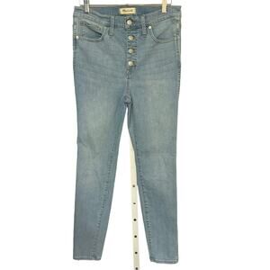 Madewell 10" High Rise Skinny Light Wash Button Fly Women's Jeans Sz 29